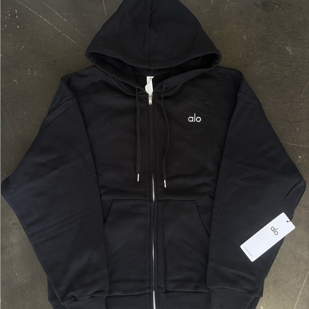 ALO Yoga Black Zip-Up Hoodie